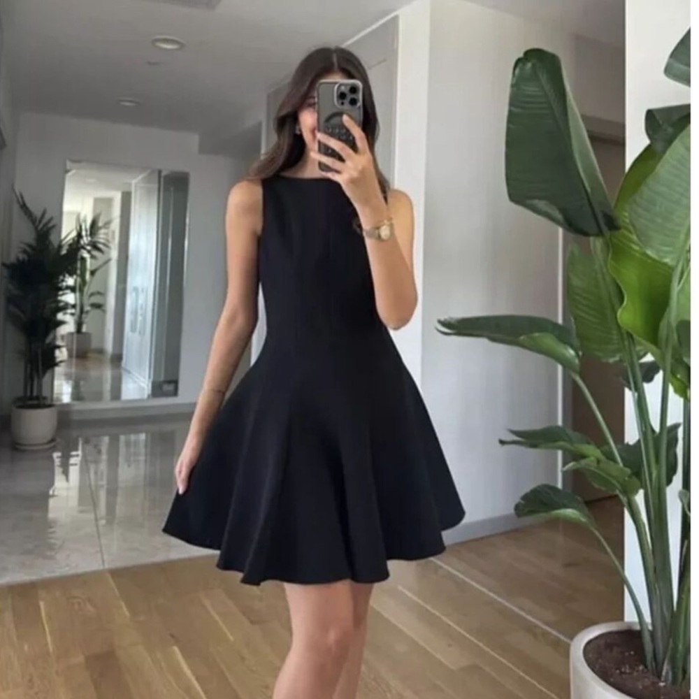 ZARA NWT ZW COLLECTION SKATER DRESS Black Ref 4043/041